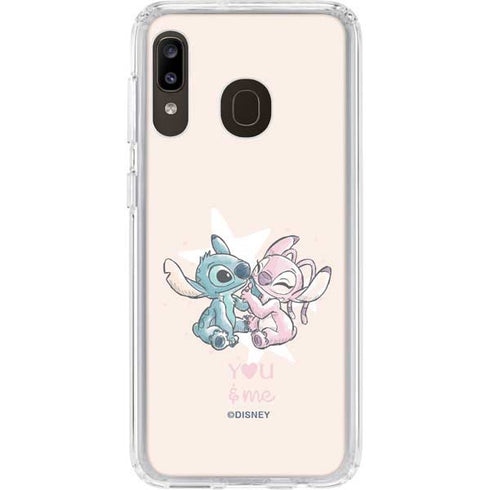 Disney Lilo and Stitch Stitch and Angel Galaxy A20 Clear Case